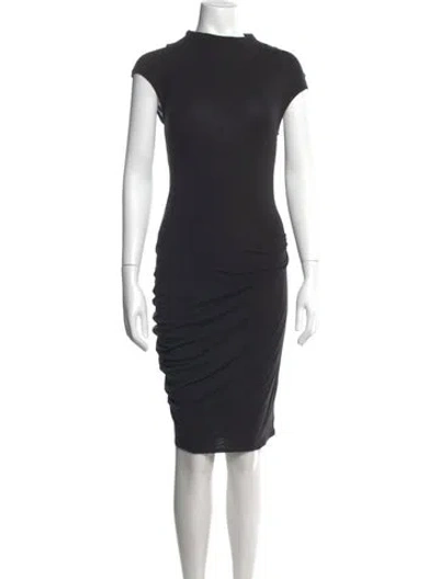 Pre-owned Helmut Lang Mock Neck Knee-length Dress In Black