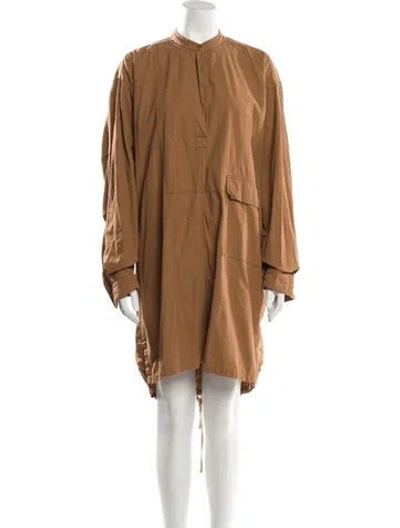 Pre-owned Helmut Lang Mock Neck Knee-length Dress In Brown