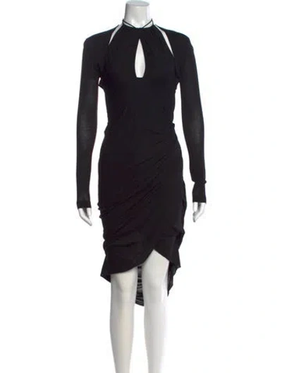Pre-owned Helmut Lang Mock Neck Long Dress In Black