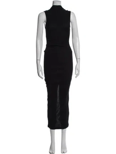 Pre-owned Helmut Lang Mock Neck Long Dress In Black