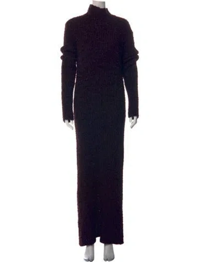 Pre-owned Helmut Lang Mock Neck Long Dress W/ Tags In Blue