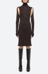 Helmut Lang Air Turtleneck Dress In Espresso - D1p