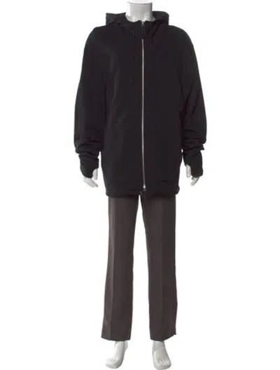 Pre-owned Helmut Lang Mock Neck Long Sleeve Hoodie In Black