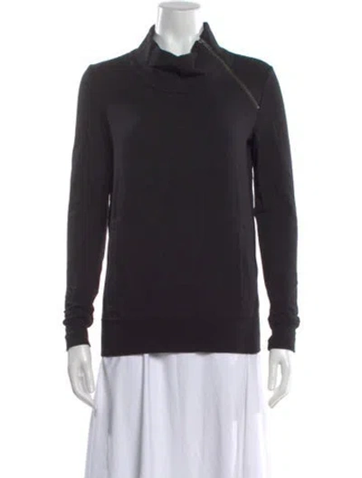 Pre-owned Helmut Lang Mock Neck Long Sleeve Sweatshirt In Black