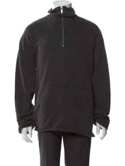 Pre-owned Helmut Lang Mock Neck Long Sleeve Sweatshirt In Gray