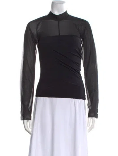 Pre-owned Helmut Lang Mock Neck Long Sleeve Top In Black