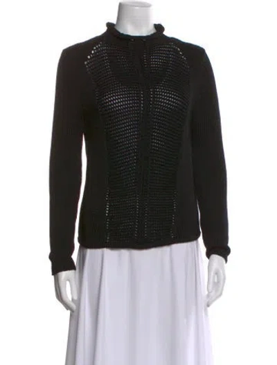 Pre-owned Helmut Lang Mock Neck Long Sleeve Top In Black