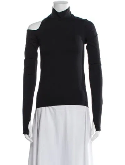 Pre-owned Helmut Lang Mock Neck Long Sleeve Top In Black