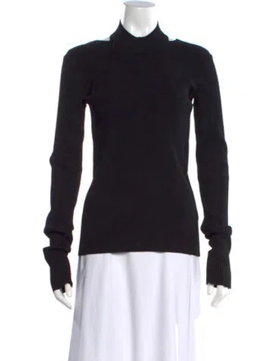 Pre-owned Helmut Lang Mock Neck Long Sleeve Top In Black