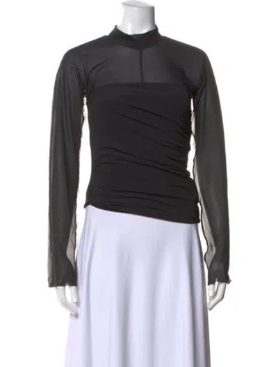 Pre-owned Helmut Lang Mock Neck Long Sleeve Top In Black