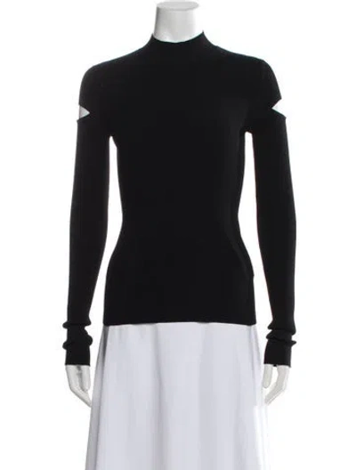 Pre-owned Helmut Lang Mock Neck Long Sleeve Top In Black