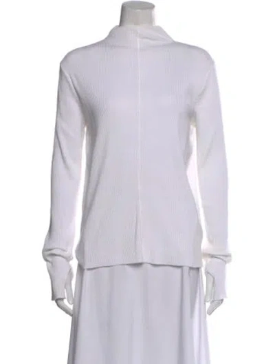 Pre-owned Helmut Lang Mock Neck Long Sleeve Top In Neutral