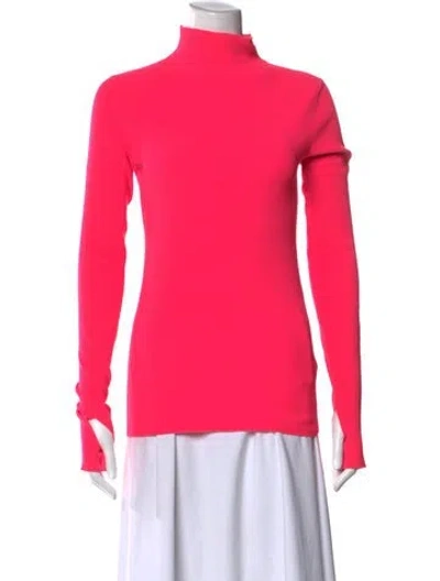 Pre-owned Helmut Lang Mock Neck Long Sleeve Top In Pink