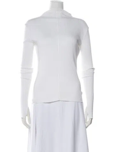 Pre-owned Helmut Lang Mock Neck Long Sleeve Top In White