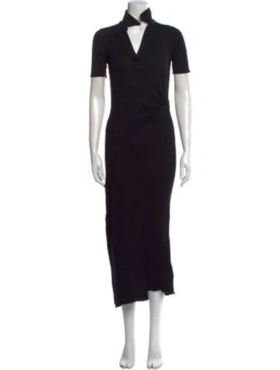 Pre-owned Helmut Lang Mock Neck Midi Length Dress In Black