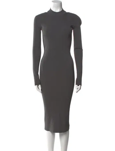 Pre-owned Helmut Lang Mock Neck Midi Length Dress In Gray