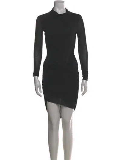 Pre-owned Helmut Lang Mock Neck Midi Length Dress In Gray