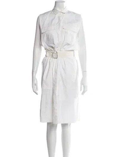 Pre-owned Helmut Lang Mock Neck Midi Length Dress In Neutral