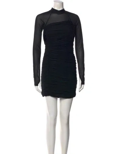 Pre-owned Helmut Lang Mock Neck Mini Dress In Black