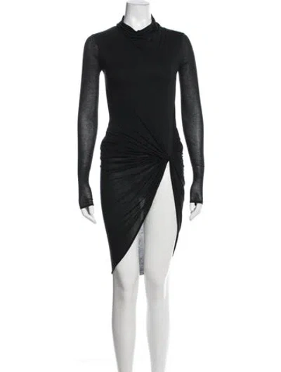 Pre-owned Helmut Lang Mock Neck Mini Dress In Black