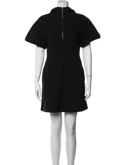Pre-owned Helmut Lang Mock Neck Mini Dress In Black