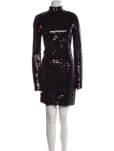 Pre-owned Helmut Lang Mock Neck Mini Dress W/ Tags In Black