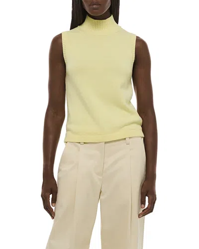 Helmut Lang Mock Neck Sleeveless Sweater In Yellow