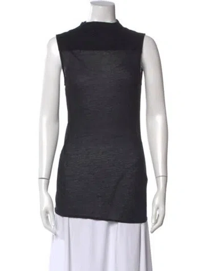 Pre-owned Helmut Lang Mock Neck Sleeveless Top In Black
