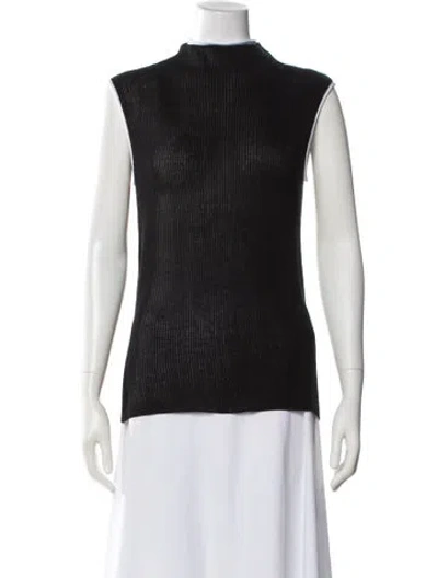 Pre-owned Helmut Lang Mock Neck Sleeveless Top In Black