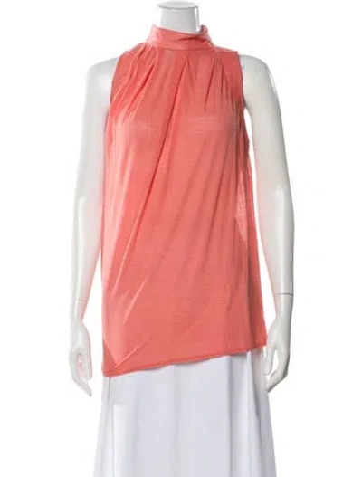 Pre-owned Helmut Lang Mock Neck Sleeveless Top In Pink