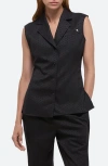 Helmut Lang Modest Logo Jacquard Vest In Black/black