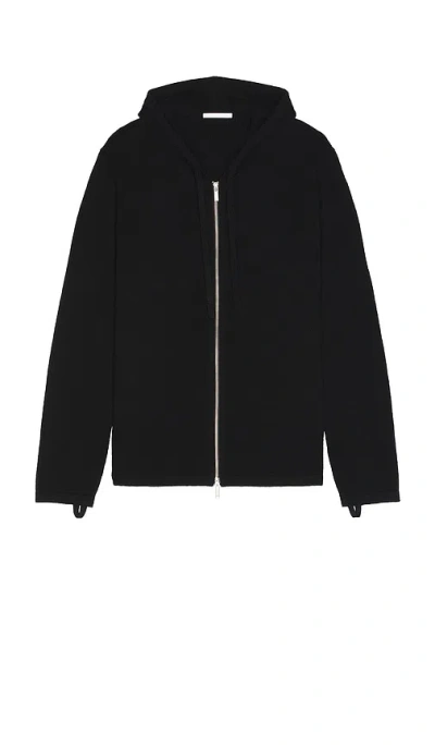 Helmut Lang Men's Wool-cashmere Mohawk Zip Hoodie In Black