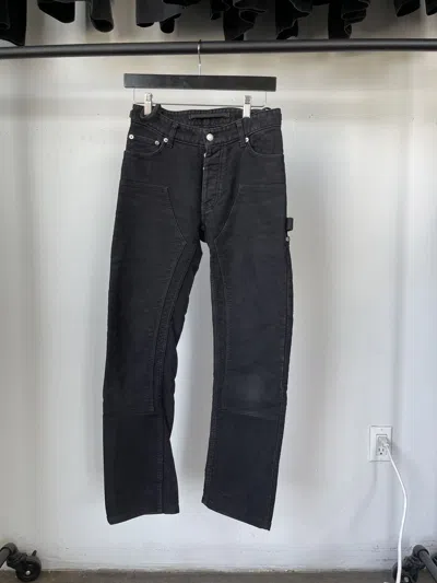 Pre-owned Helmut Lang Moleskin Double Knee Carpenter Black Size 28