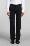 Helmut Lang Worker Relaxed Fit Moto Jeans In Black In Black