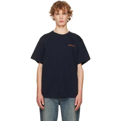 Helmut Lang Navy Logo T-shirt In Blue