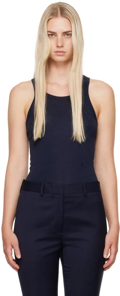 Helmut Lang Navy Racer Tank Top In Navy - G0f