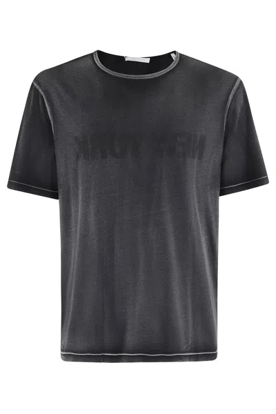 HELMUT LANG NEW YORK RELAXED-FIT BLACK PIMA COTTON T-SHIRT