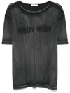 Helmut Lang Graphic Print Contrast Stitching T-shirt In Black