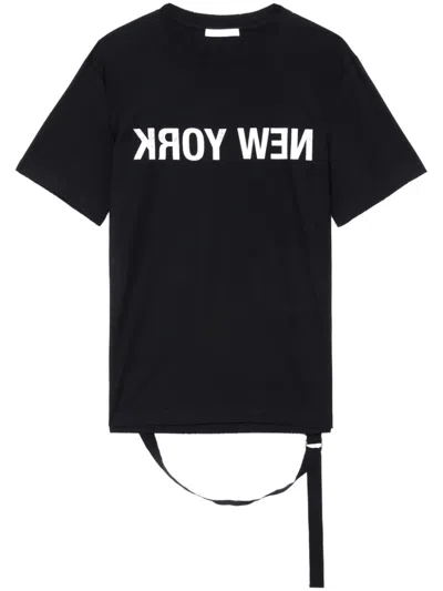 Helmut Lang Black New York Seatbelt T-shirt In 001 Black