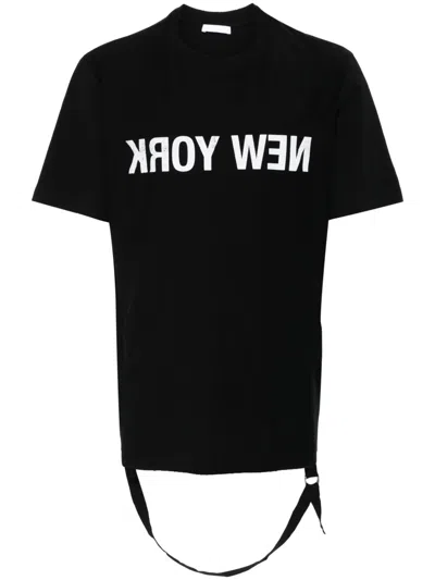Helmut Lang Buckle Detailing T-shirt In Schwarz