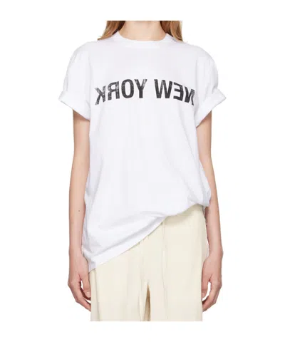 Helmut Lang White New York Seatbelt T-shirt In 100 White
