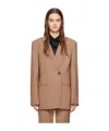 Helmut Lang Notched-lapels Tailored Blazer In Brown