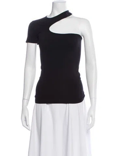Pre-owned Helmut Lang Nylon Asymmetrical Top In Black