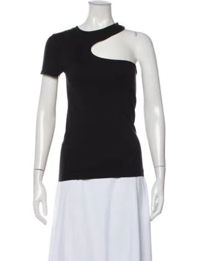 Pre-owned Helmut Lang Nylon Asymmetrical Top In Black