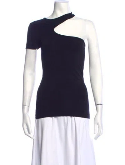 Pre-owned Helmut Lang Nylon Asymmetrical Top In Black