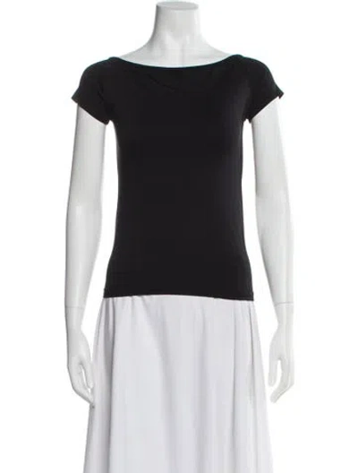 Pre-owned Helmut Lang Nylon Bateau Neckline Top In Black
