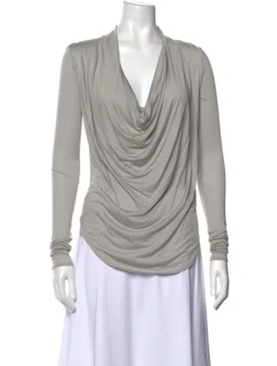 Pre-owned Helmut Lang Nylon Cowl Neck Top In Grey