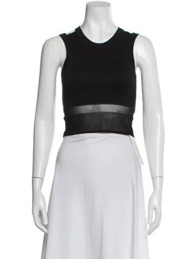 Pre-owned Helmut Lang Nylon Crew Neck Crop Top In Black