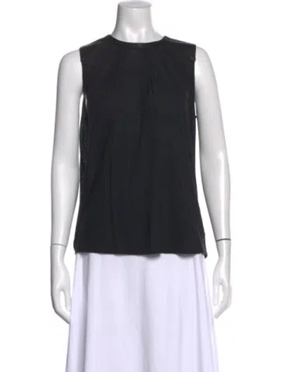 Pre-owned Helmut Lang Nylon Crew Neck Top In Black
