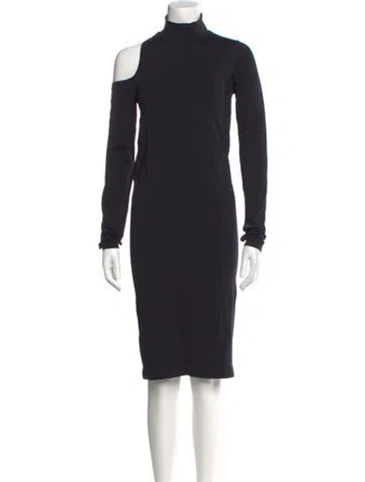 Pre-owned Helmut Lang Nylon Knee-length Dress In Black